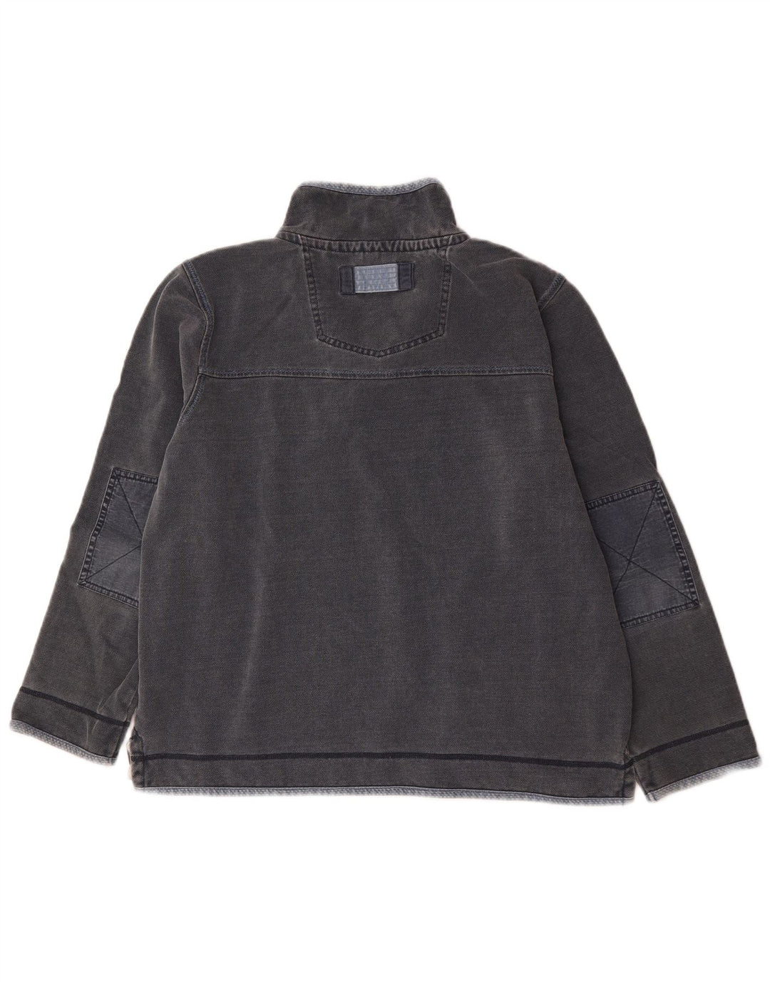 Felpa da uomo con collo con zip Fat Face, maglione grande, cotone grigio