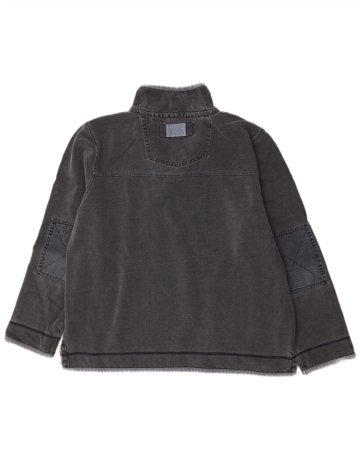 Felpa da uomo con collo con zip Fat Face, maglione grande, cotone grigio
