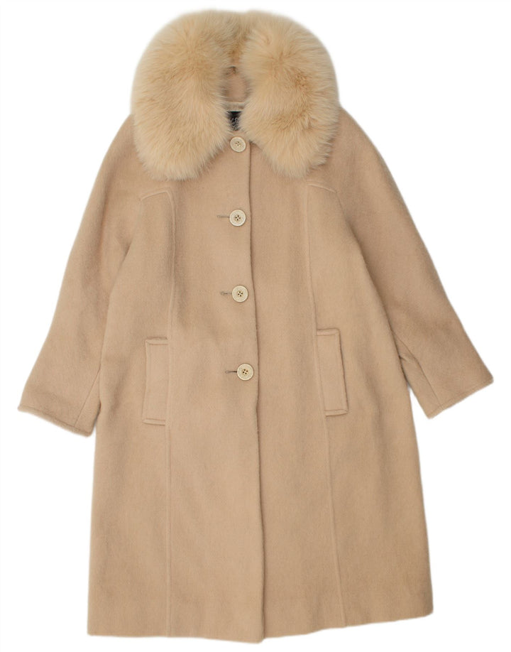 Soprabito vintage da donna UK 14 Cashmere beige medio