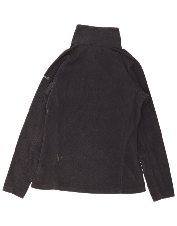 Maglione in pile Columbia da donna con collo e zip UK 10 piccolo poliestere nero