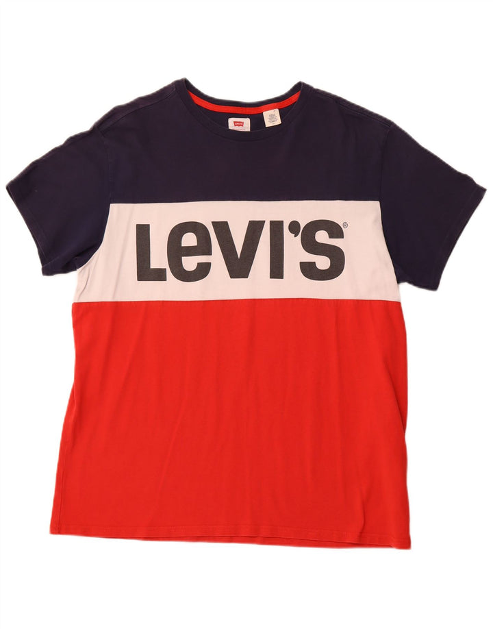T-shirt grafica da uomo LEVI'S Top grande in cotone color block multicolore