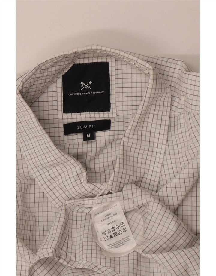 CREW CLOTHING Camicia da uomo slim fit in cotone a quadretti bianco medio