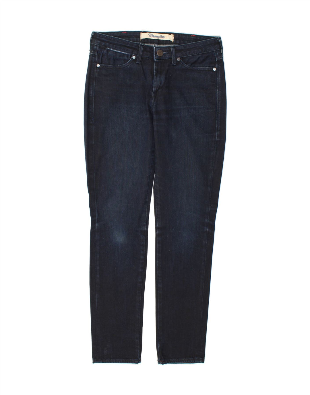 WRANGLER Womens Jerry Slim Jeans W29 L32 Navy Blue Cotton Vintage Wrangler and Second-Hand Wrangler from Messina Hembry 
