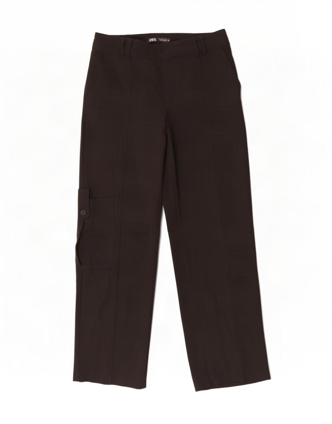 Pantaloni cargo dritti da donna Zara piccoli W26 L31 poliestere nero