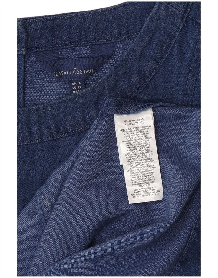 Abito a trapezio da donna Seasalt Cornwall UK 14 Grande cotone blu navy