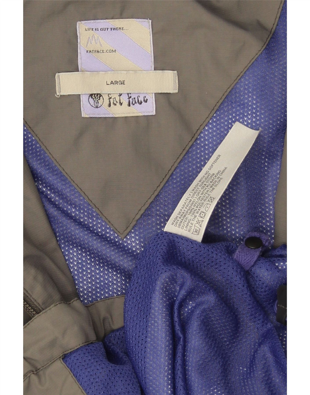 Giacca antipioggia con cappuccio da uomo Fat Face UK 40 grande nylon grigio