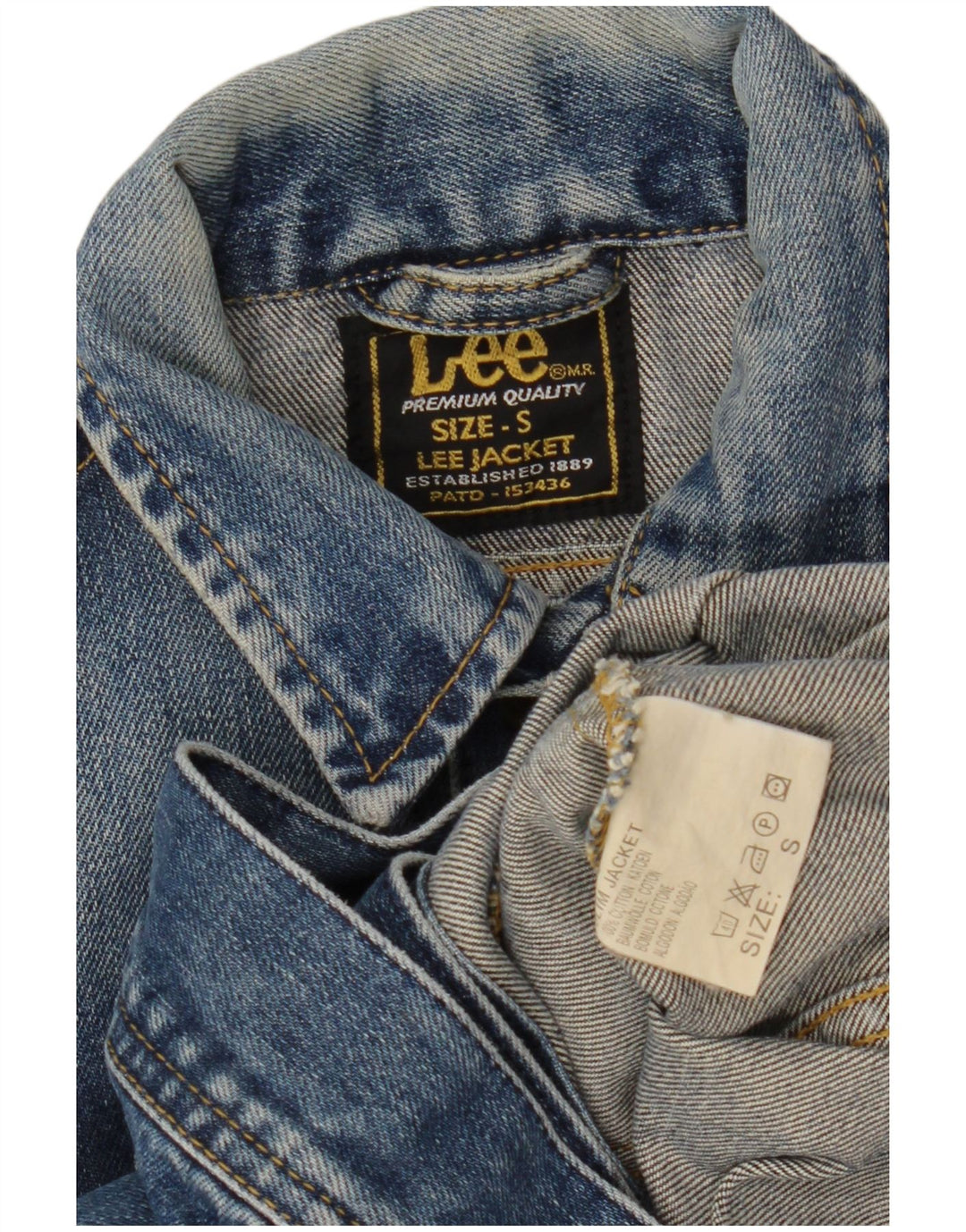 Giacca in denim corta da donna Lee UK 10 piccola in cotone blu