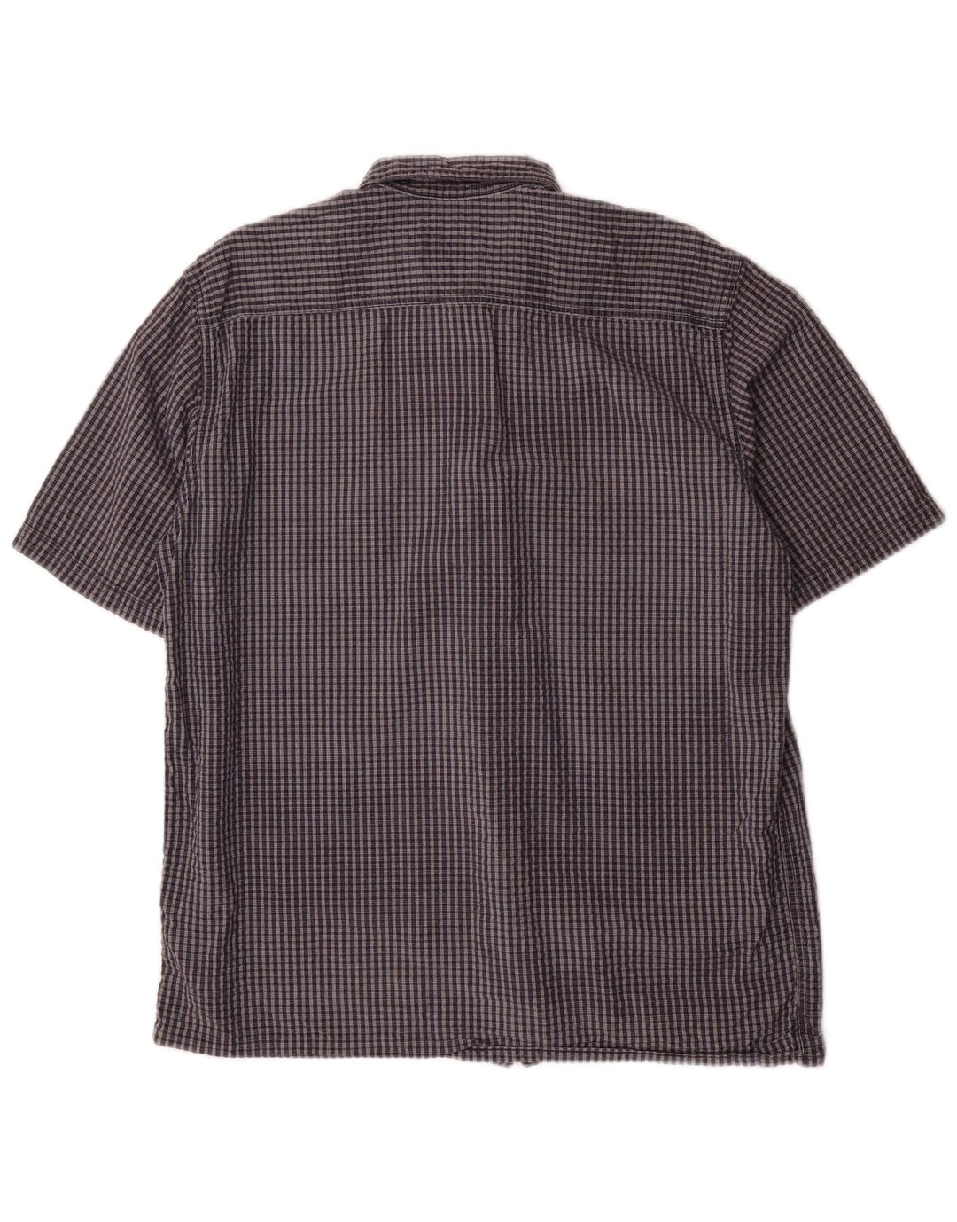 DOCKERS Camicia a maniche corte da uomo in cotone a quadri blu navy medio