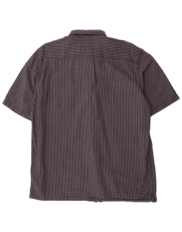 DOCKERS Camicia a maniche corte da uomo in cotone a quadri blu navy medio