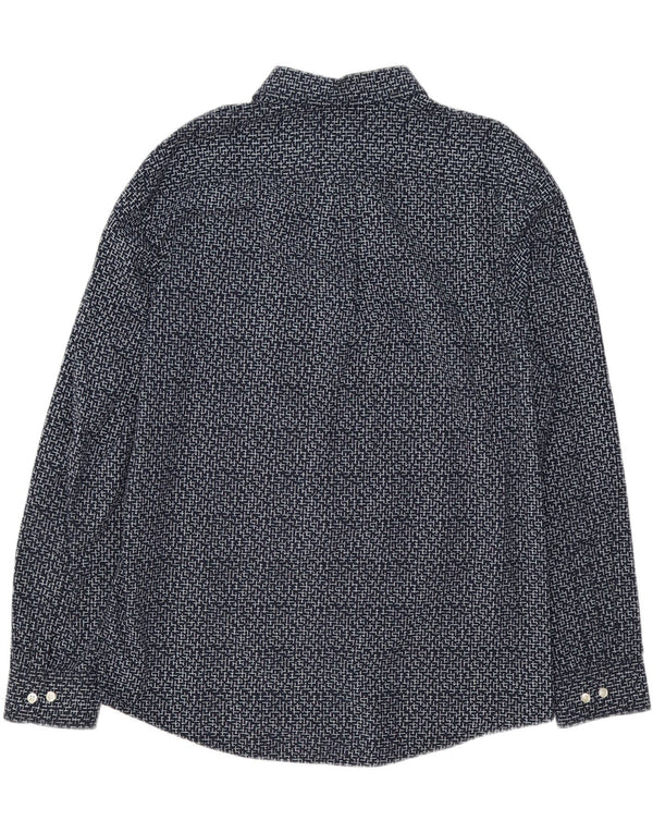 Camicia da uomo Penguin XL in cotone geometrico blu