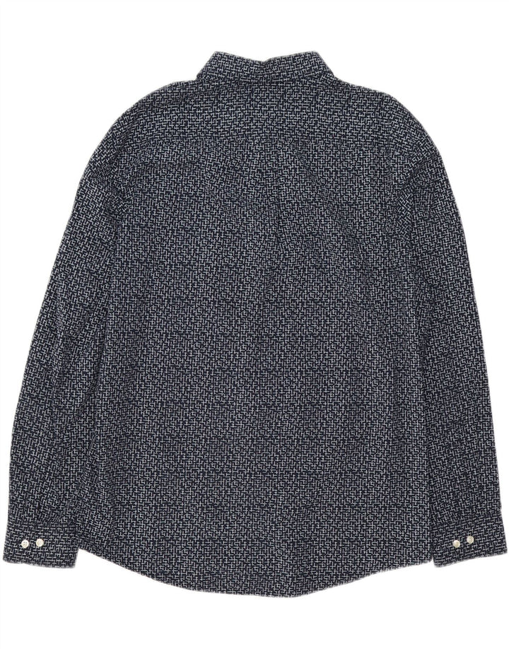 Camicia da uomo Penguin XL in cotone geometrico blu