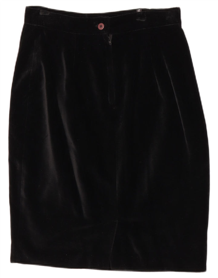 Set gonna da donna in velluto a 2 pezzi a 4 bottoni Superior IT 42 medio W28 nero
