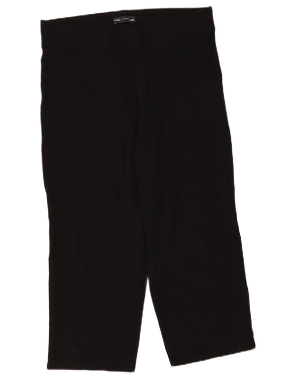Pantaloni Capri dritti da donna Marks & Spencer UK 16 Large W34 L22 Neri