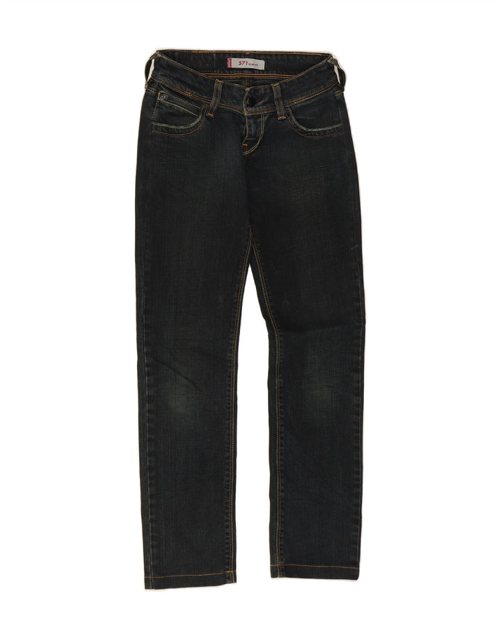 LEVI'S Womens 571 Slim Jeans  W24 L29 Navy Blue Vintage Levi's and Second-Hand Levi's from Messina Hembry 