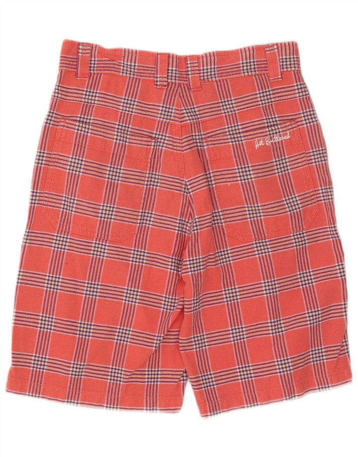 Pantaloncini casual vintage da uomo W30 in cotone a quadri rosa medio