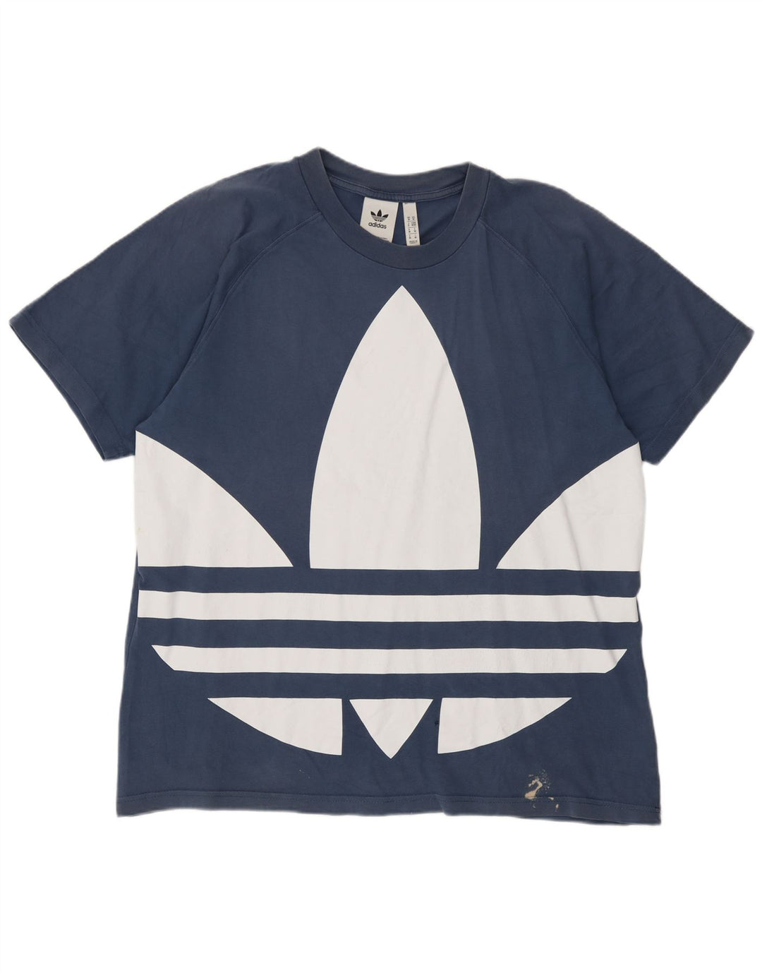 T-shirt grafica da uomo Adidas Top in cotone blu medio