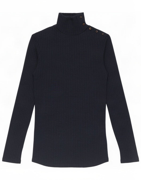 Massimo Dutti Top da donna a maniche lunghe UK 14 Medio Blu navy