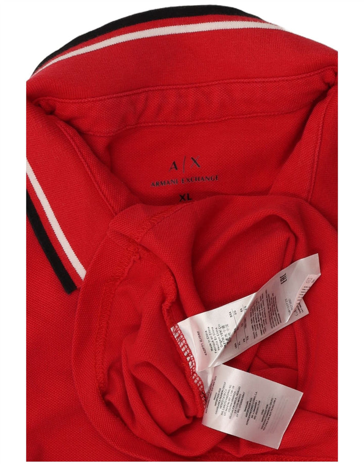 Polo da uomo Armani Exchange XL in cotone rosso