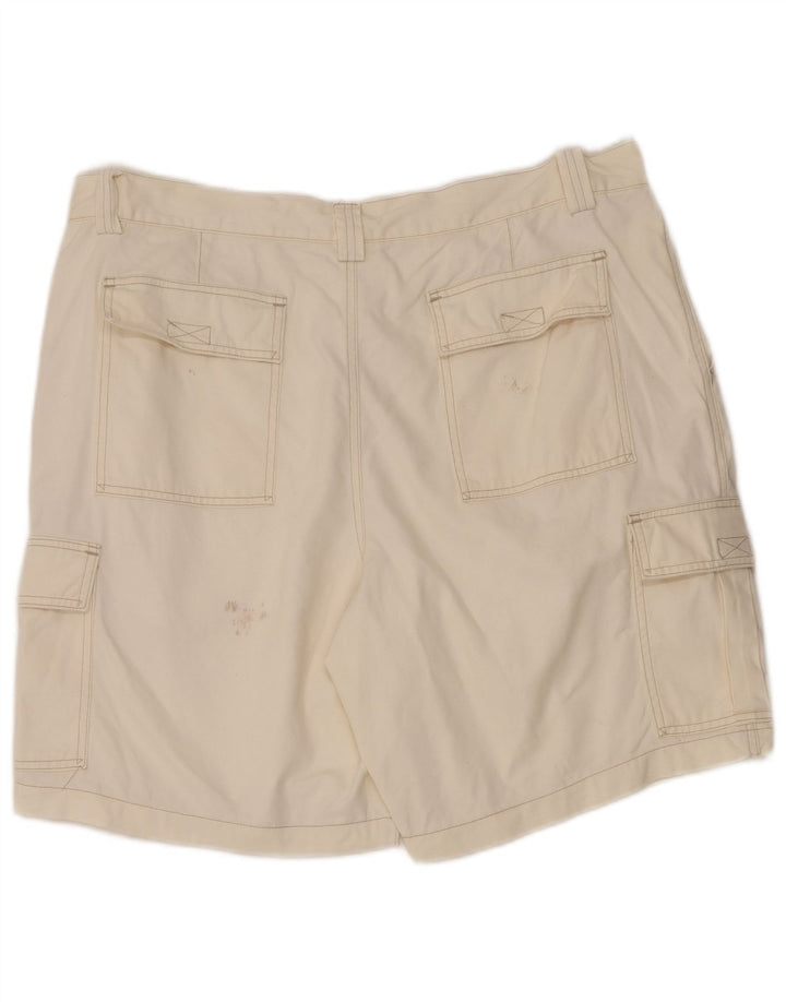 Pantaloncini cargo vintage da uomo W38 XL in cotone bianco