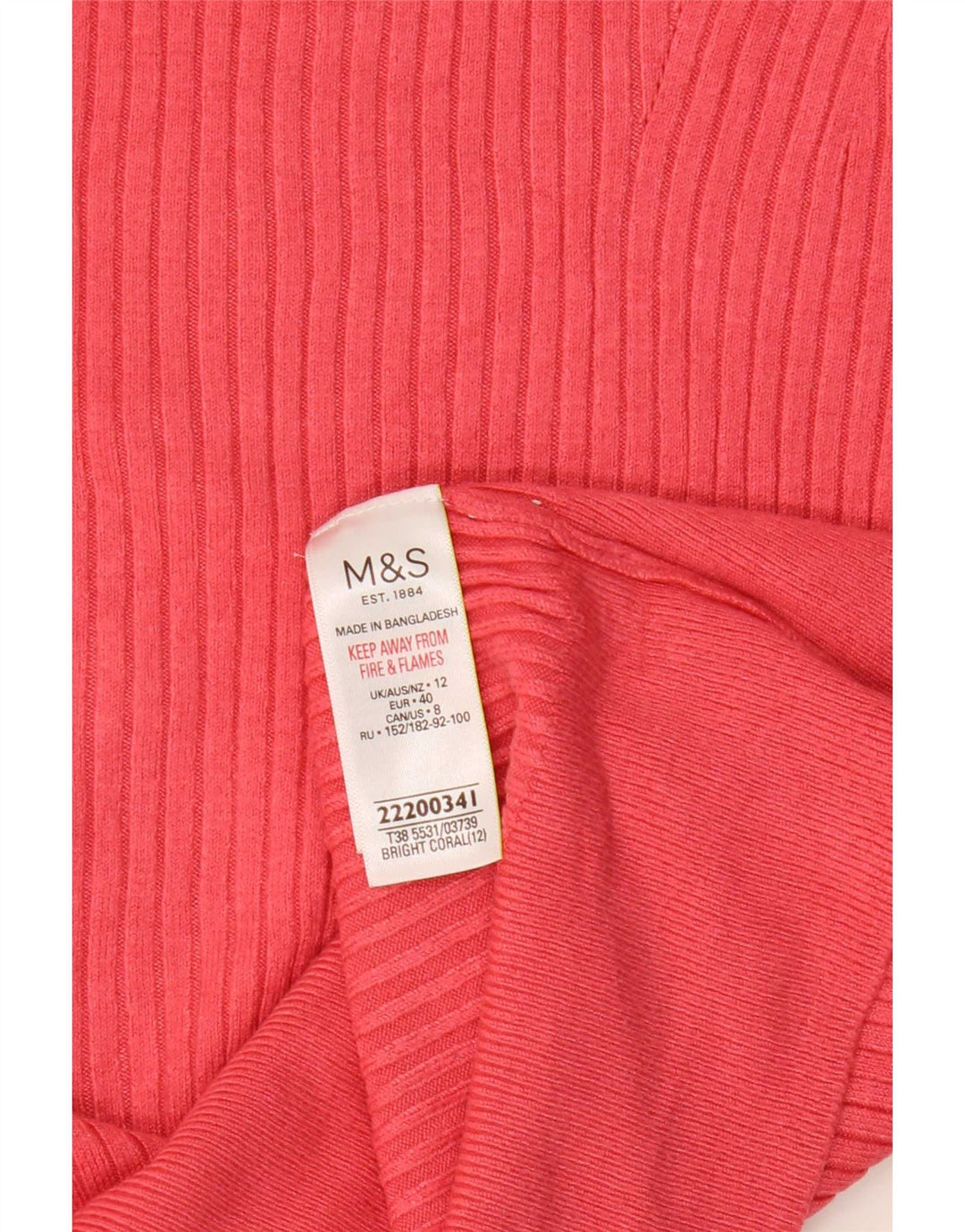 Maglione maglione girocollo da donna Marks & Spencer UK 12 Rosa medio
