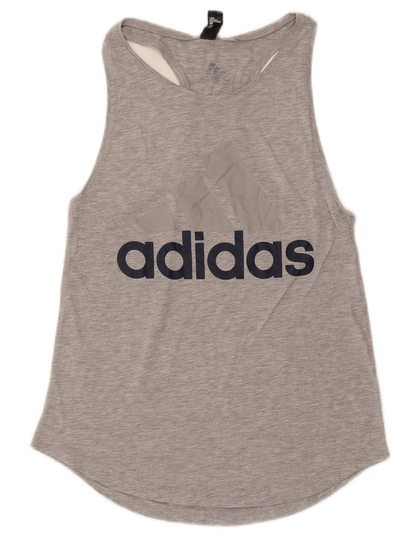 Canotta grafica da donna Adidas UK 10 piccola grigia