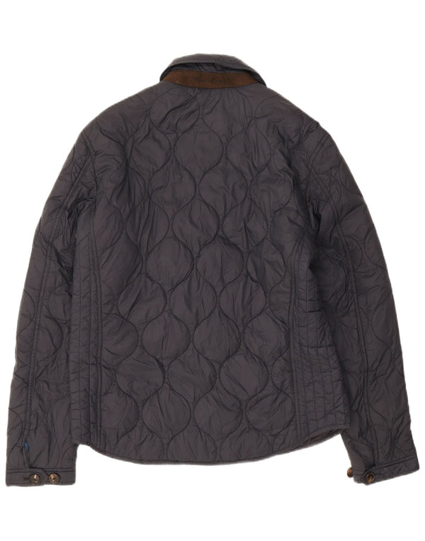 Giacca trapuntata da uomo Massimo Dutti UK 40 Large in nylon blu navy