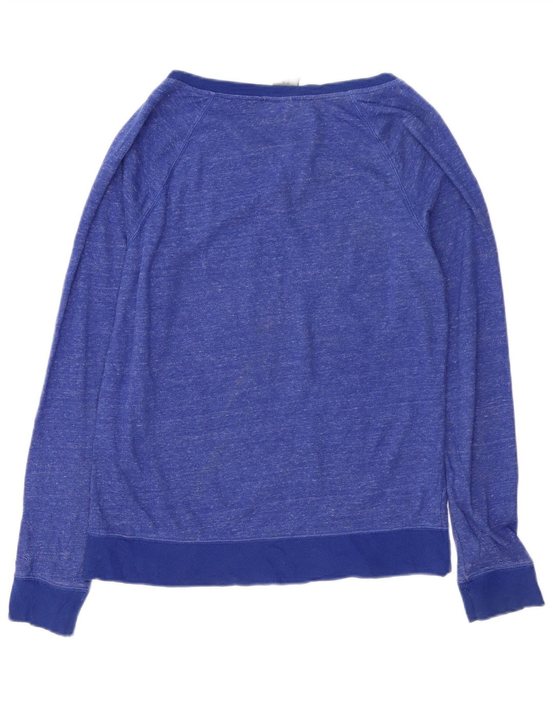Felpa da donna CHAMPION Maglione UK 14 Cotone screziato blu medio
