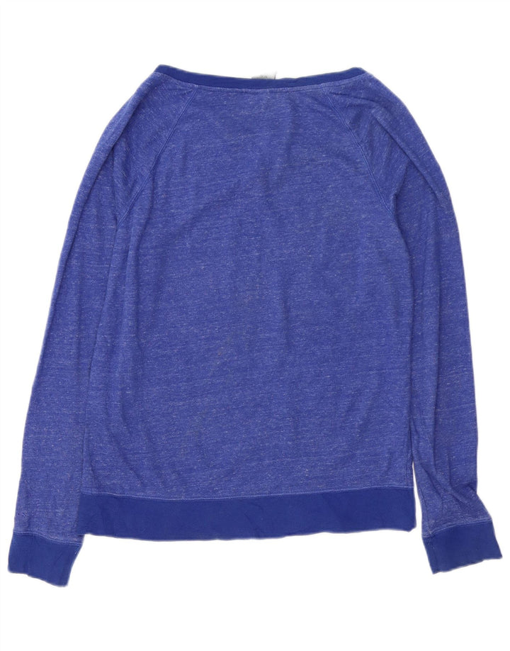 Felpa da donna CHAMPION Maglione UK 14 Cotone screziato blu medio