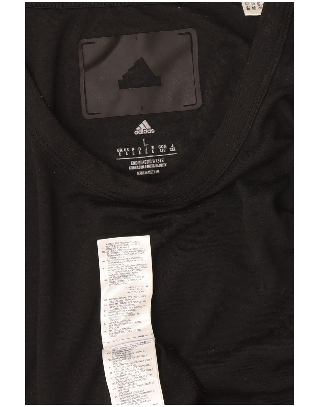 T-shirt da uomo ADIDAS Top grande nera in poliestere