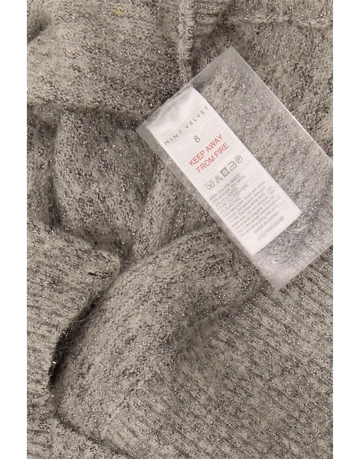 MINT VELVET Womens Boat Neck Jumper Sweater UK 8 Small Grey Polyamide Vintage MINT VELVET and Second-Hand MINT VELVET from Messina Hembry 