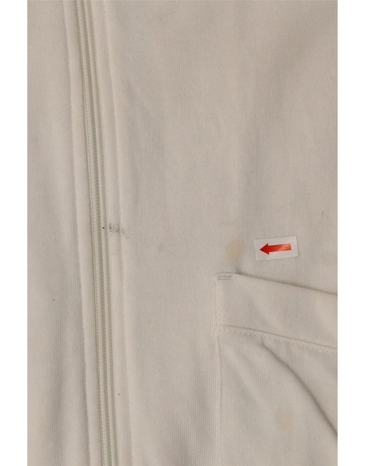 ADIDAS Womens Tracksuit Top Jacket UK 38/40 Medium White Cotton Vintage Adidas and Second-Hand Adidas from Messina Hembry 