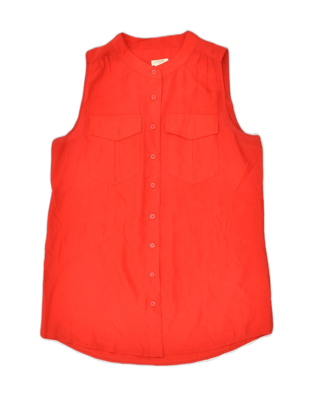 J. CREW Womens Sleeveless Shirt Blouse US 4 Small Red Polyester | Vintage J. Crew | Thrift | Second-Hand J. Crew | Used Clothing | Messina Hembry 