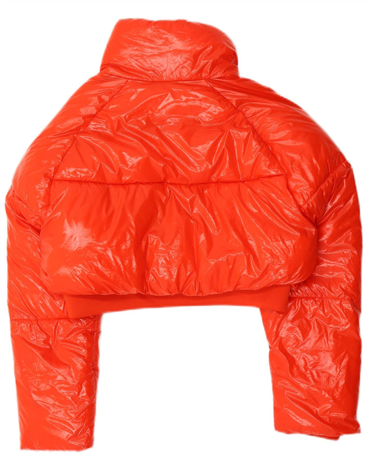 Giacca imbottita corta da donna Zara UK 14 Poliestere arancione medio