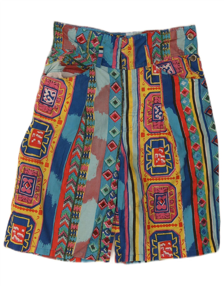 Bermuda vintage da donna W30 medio multicolore geometrico