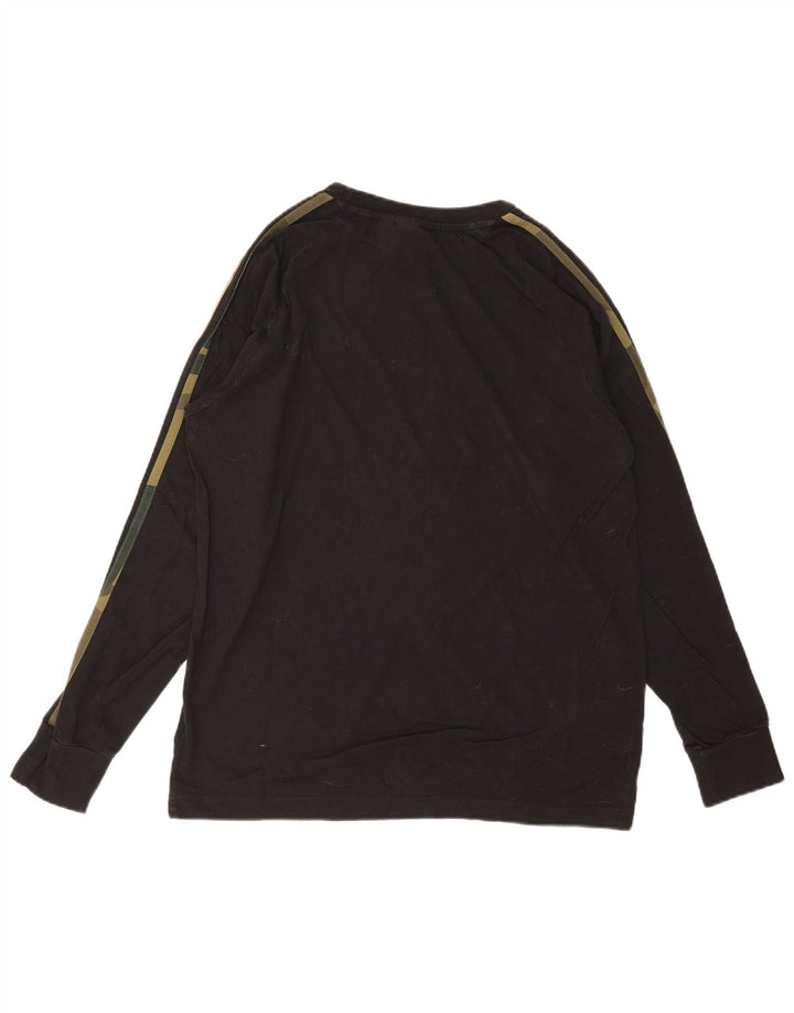 Top ADIDAS da uomo a maniche lunghe in cotone nero medio