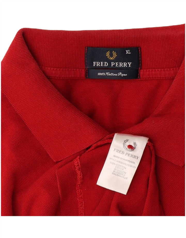 Polo da uomo Fred Perry XL in cotone rosso