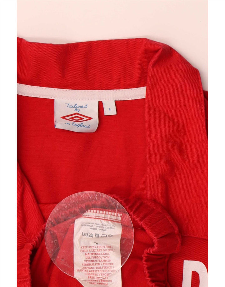 Umbro Giacca da uomo con grafica pullover grafica grande giacca in cotone rosso