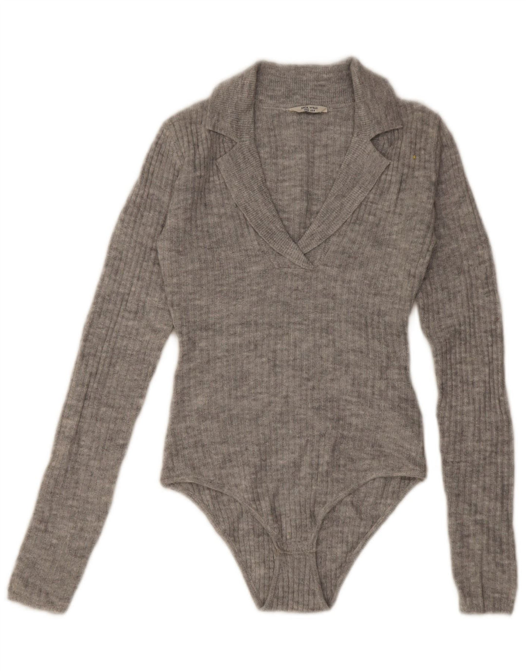 Body a maniche lunghe da donna Jack Wills UK 8 piccolo acrilico grigio