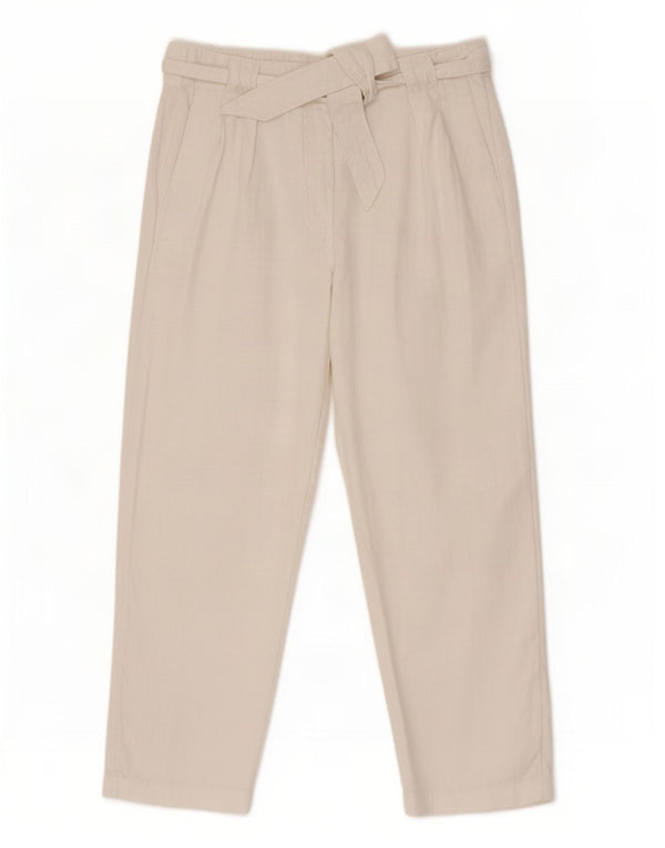 Pantaloni corti con pegged da donna Marks & Spencer UK 12 Medium W30 L24 Bianco
