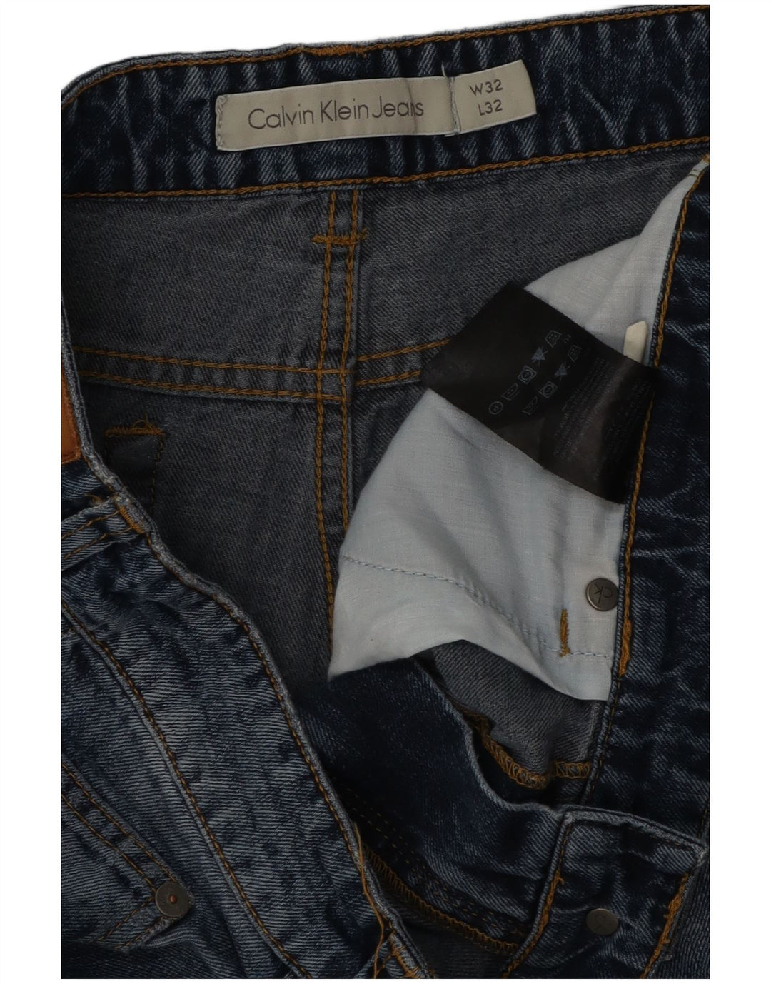 Jeans dritti da uomo Calvin Klein W32 L32 cotone blu