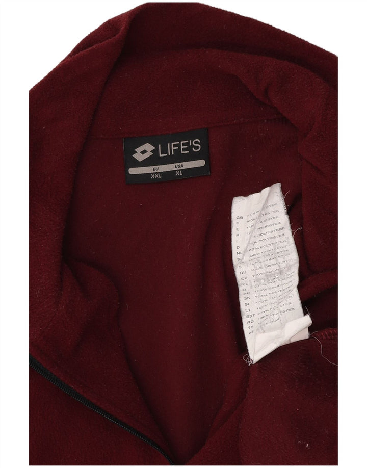 Maglione in pile da uomo con collo con zip Lotto 2XL Poliestere bordeaux