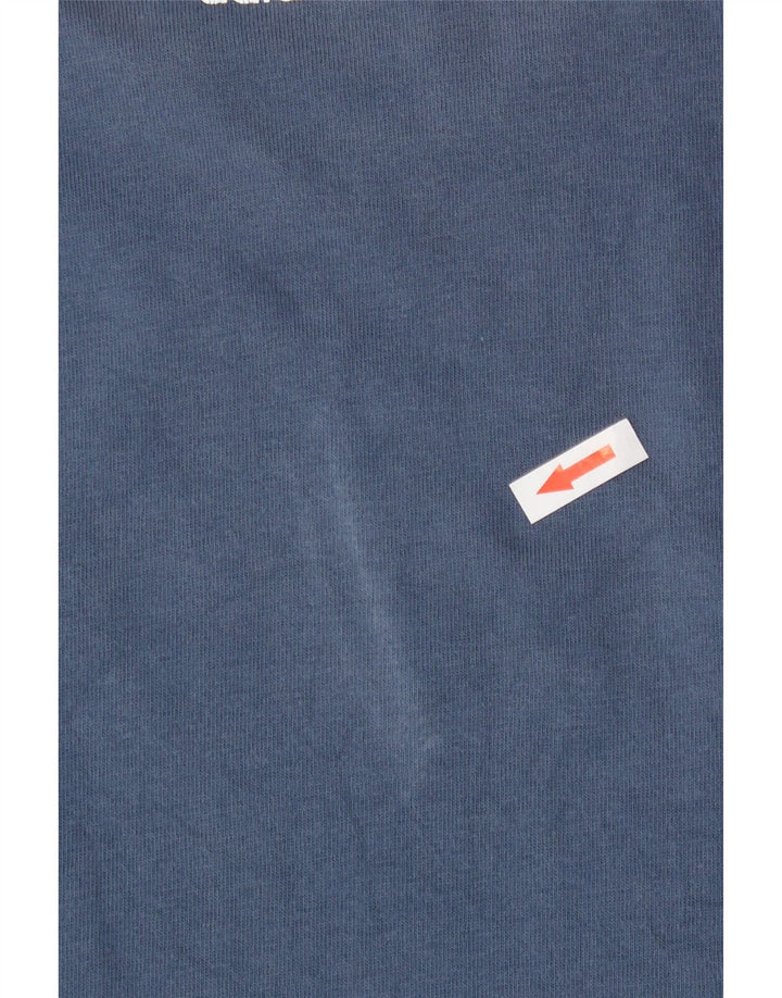 T-shirt grafica da uomo Adidas Top in cotone blu medio