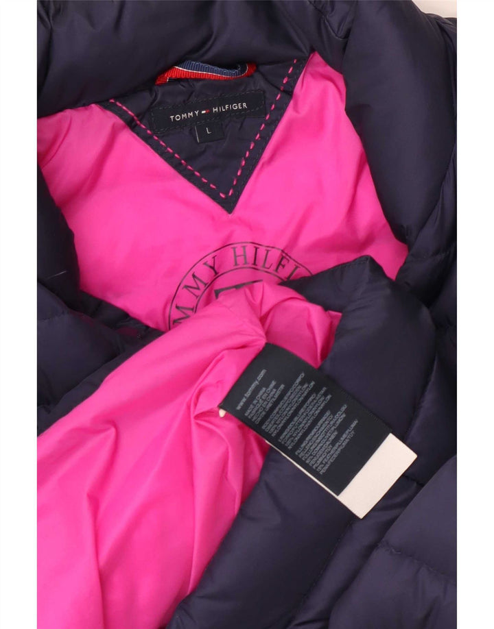 Giacca imbottita da donna Tommy Hilfiger UK 16 grande nylon blu navy