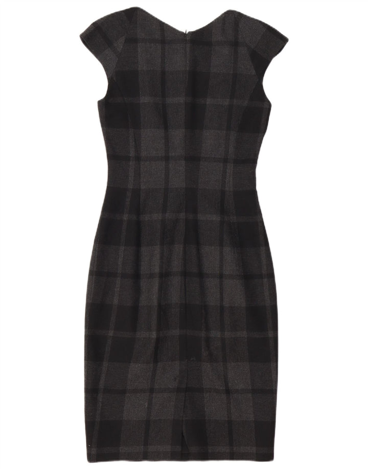 Abito tubino da donna Karen Millen UK 8 piccolo poliestere a quadri nero