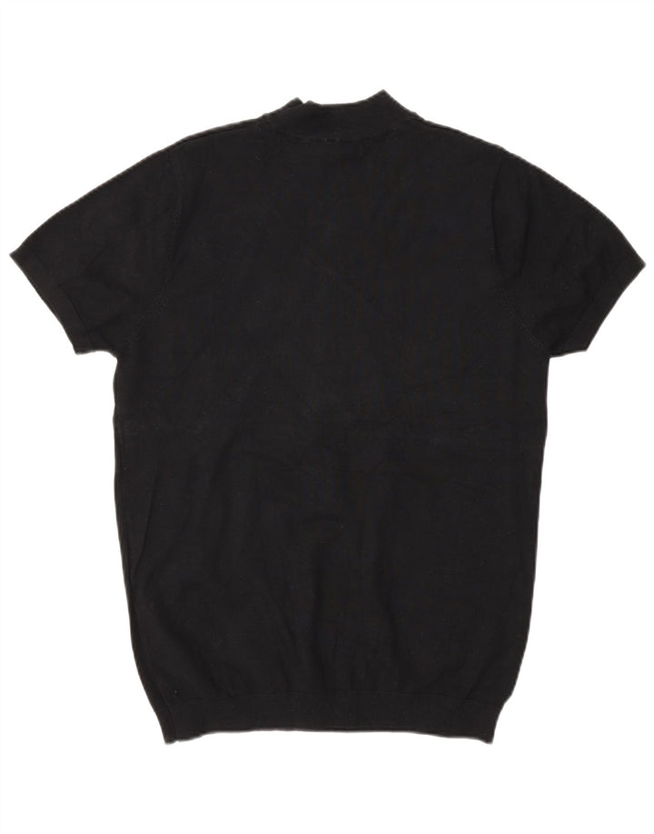 Maglione Zara da uomo a maniche corte con collo dolcevita piccolo nero