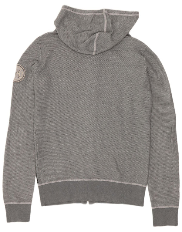 Maglione cardigan slim fit con cappuccio da uomo Energie piccolo in cotone grigio