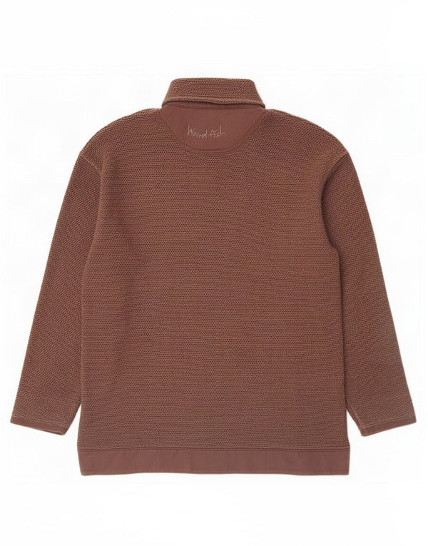 Felpa da uomo con collo alto Weird Fish, maglione XL, cotone marrone