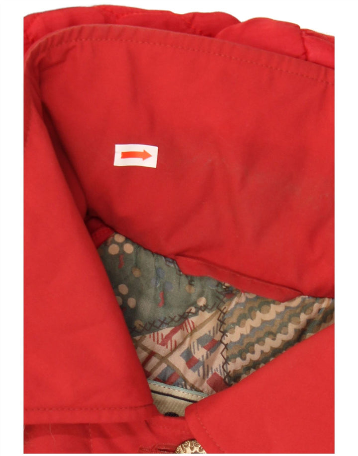 Parka oversize con cappuccio da donna vintage IT 44 rosso medio