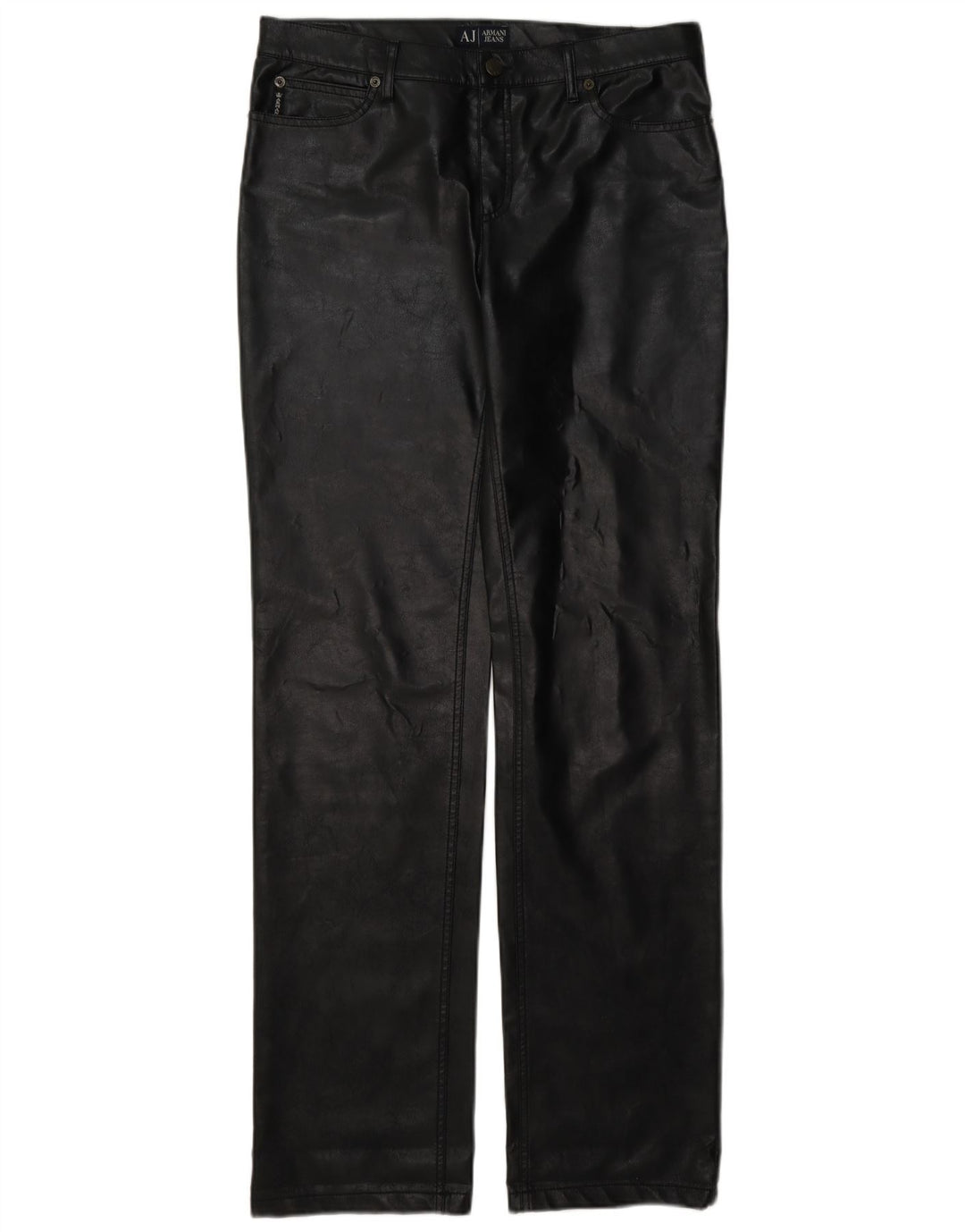 Pantaloni in pelle da donna Armani W30 L35 neri