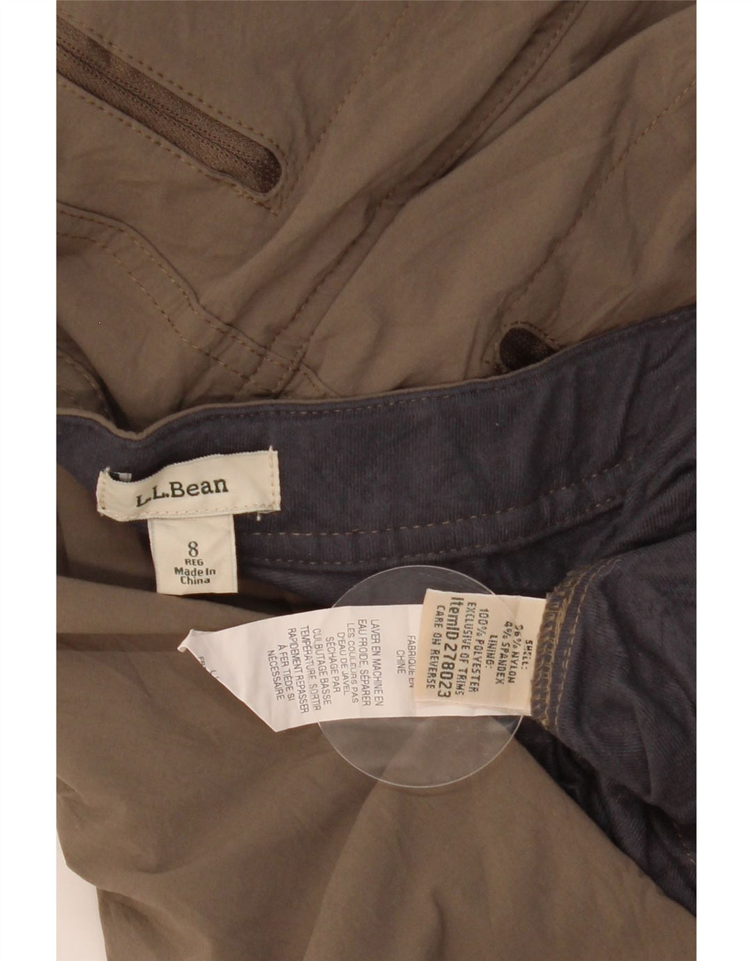Pantaloni cargo dritti da donna L.L.Bean US 8 Medium W30 L31 Nylon marrone